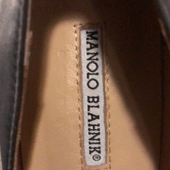 Authentic MANOLO BLAHNIK -Italy Rhinestone Gray Heeled Shoes S38 - Picture 3 of 17